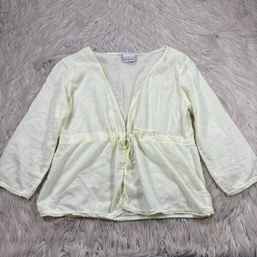 Vintage San Francisco City Lights Light Weight Tie Front Shirt